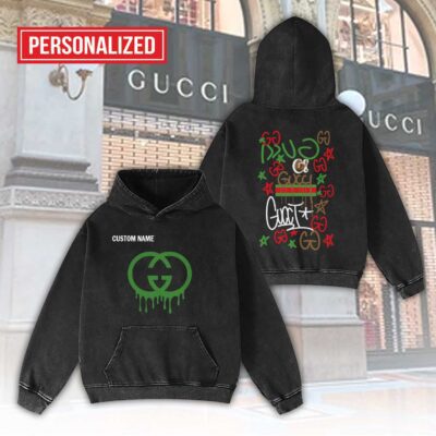 Gucci Dripping Digital Art Personalized Luxury Washed Hoodie Limited Edition 2