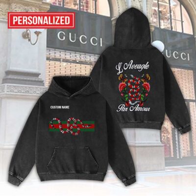 Gucci Flowers Snake Par Amour Personalized Luxury Washed Hoodie Limited Edition 2