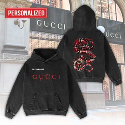 Gucci Logo Snake Personalized Luxury Washed Hoodie Limited Edition 2
