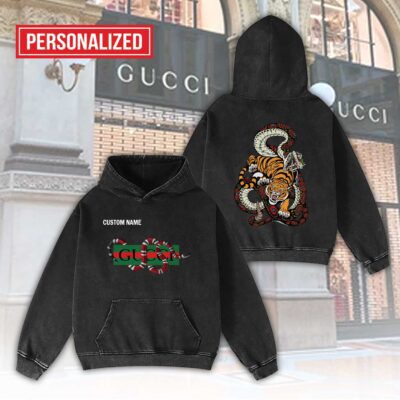 Gucci Snake Tiger Personalized Luxury Washed Hoodie Limited Edition 2