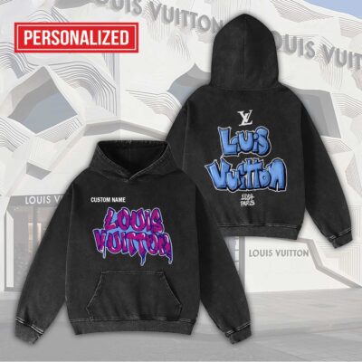 Louis Vuitton Grafiti Personalized Luxury Washed Hoodie Limited Edition 2