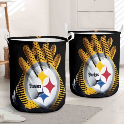 NFL Pittsburgh Steelers Hamper Bag Laundry Basket For Laundry Room Or Bathroom LD558