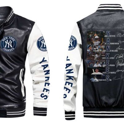New York Yankees MLB Baseball Team Legendary Captain Signed Gift For Yankees Fans Leather Bomber Jacket LBJ0009