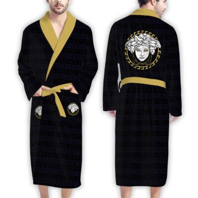 Versace Black Pattern Luxury Bathrobe