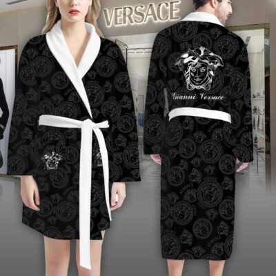 Versace Logo Pattern Luxury Bathrobe 2