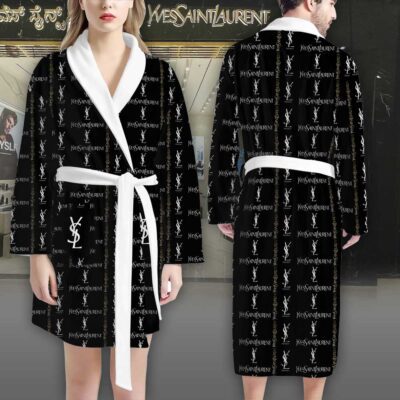 YSL Gold Pattern Luxury Bathrobe 2