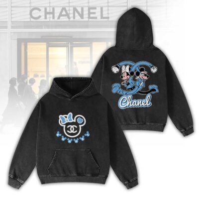 Chanel Disney Mickey Minnie Luxury 2D Washed Hoodie