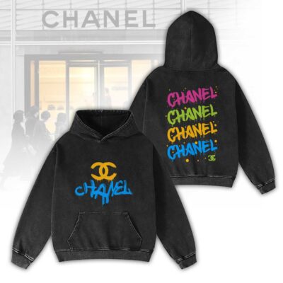 Chanel Dripping Logo Luxury 2D Washed Hoodie