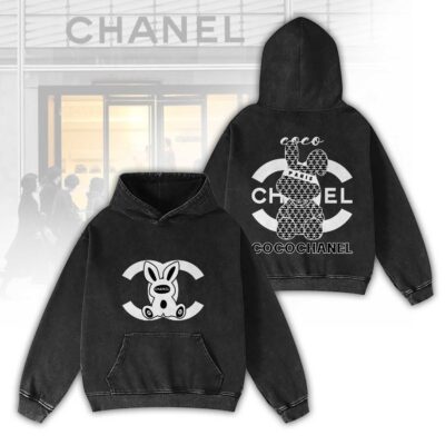 Chanel Rabbit Pattern Luxury 2D Washed Hoodie