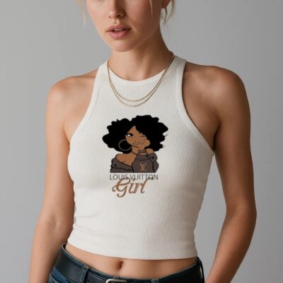 Louis Vuitton Girl White Luxury Brand Premium Women's Tank Tops