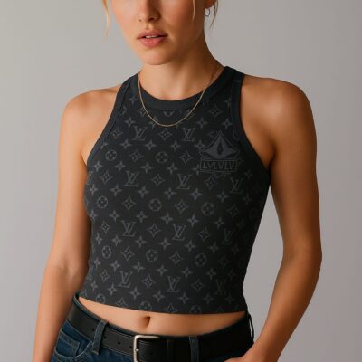 Louis Vuitton LV Black Luxury Brand Premium Women's Tank Tops
