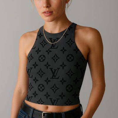 Louis Vuitton LV Grey Luxury Brand Premium Women's Tank Tops