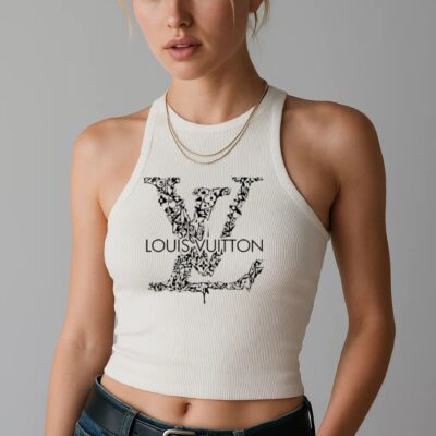 Louis Vuitton LV Logo White Luxury Brand Premium Women's Tank Tops