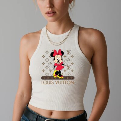 Louis Vuitton Logo Minnie Mouse Luxury Brand Premium Women's Tank Tops