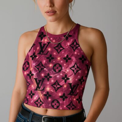 Louis Vuitton Pink Luxury Brand Premium Women's Tank Tops